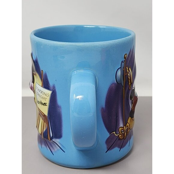 Disney Store Blue Mickey Mouse Ceramic Coffee Mug Starring‎ Tonight 3-D - Picture 2 of 8